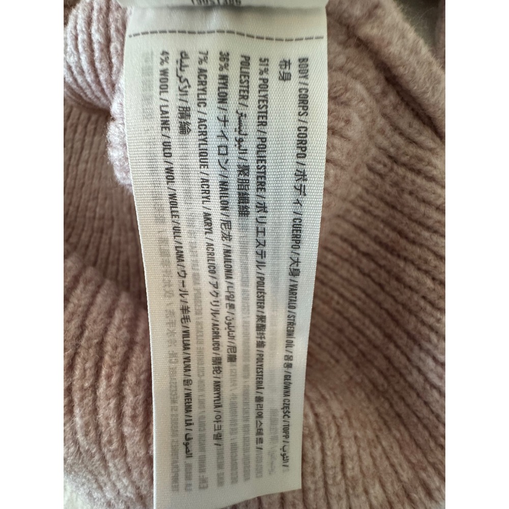 Abercrombie & Fitch Womens Mock Neck Ribbed Sweater Soft Mauve XS Relaxed - Picture 6 of 11
